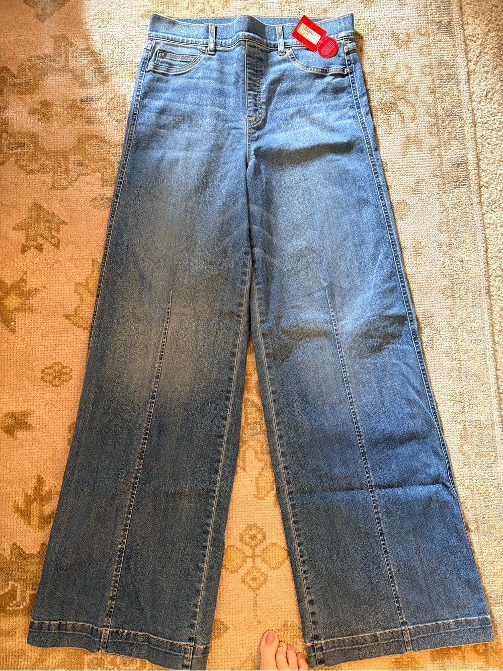 SPANX Wide-Leg Flare Jeans in Medium Blue 12 Tall